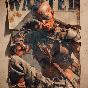 Futuristic "wanted" poster